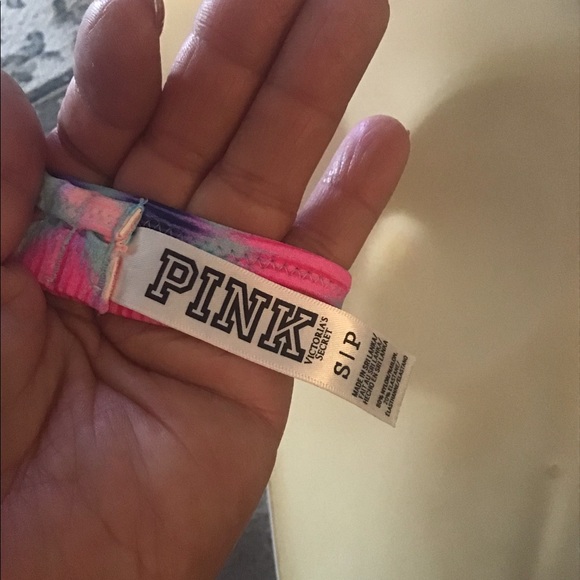 PINK Victoria Secret bikini top multicolor S/P 💕 zigzags pink turquoise … - Picture 6 of 11